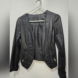 Dynamite Black Faux Leather Blazer XS